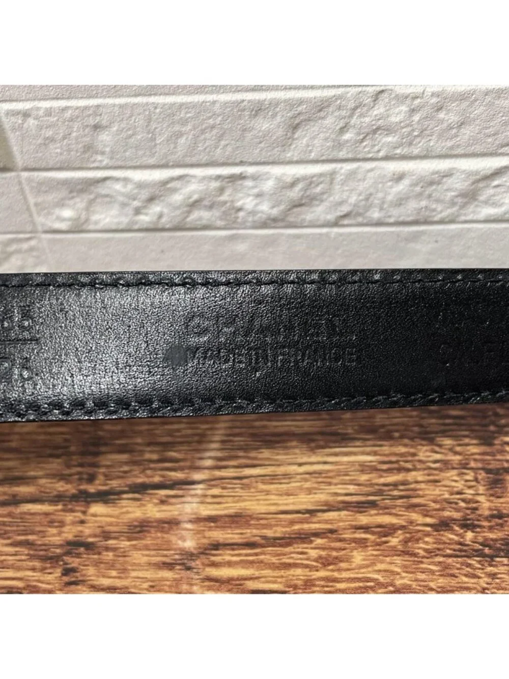 Chanel Leather Double CC Logo Gold Belt Black